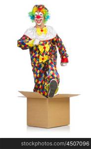 Clown jumping out of the box