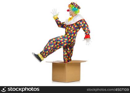 Clown jumping out of the box