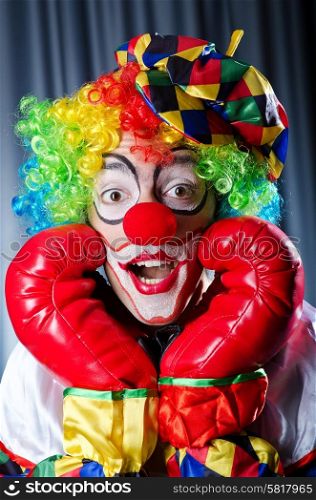 Clown with boxing gloves