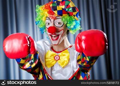 Clown with boxing gloves