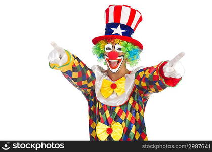 Clown with hat and american flag