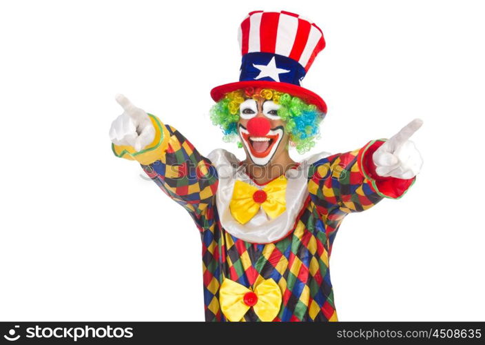 Clown with hat and american flag