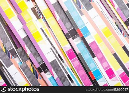 CMYK color on printed sheets of paper after cutting
