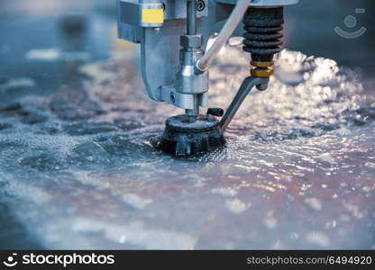 CNC water jet cutting machine. CNC water jet cutting machine modern industrial technology.