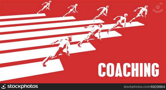 Coaching with Business People Running in a Path. Coaching