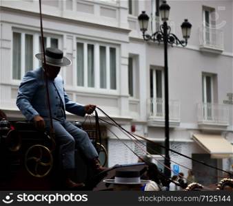 Coachman in traditional dress during the Feria holiday in Sevilla