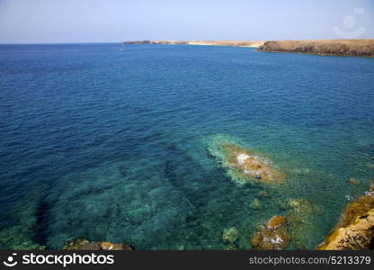 coast lanzarote in spain musk pond beach water yacht boat and summer