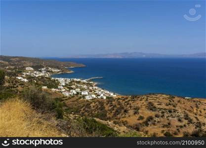 Coast of Agia Pelagia village in Kythera island, Greece.. Coast of Agia Pelagia village in Kythera island in Greece