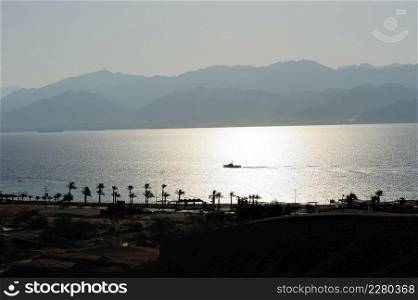 Coast of the Red Sea Gulf of Eilat in Israel. Red Sea Coast