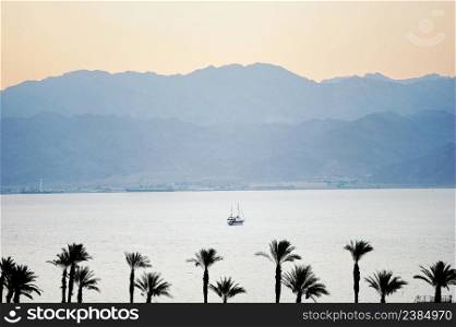 Coast of the Red Sea Gulf of Eilat in Israel. Red Sea Coast