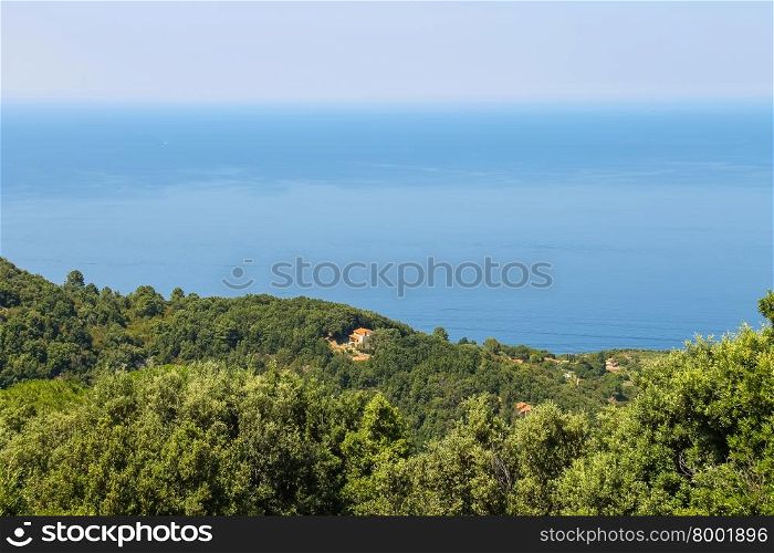 Coast of Tyrrhenian Sea on Elba Island, Italy.