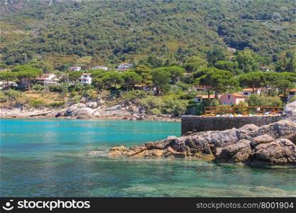Coast of Tyrrhenian Sea, Sant Andreas on Elba Island, Italy