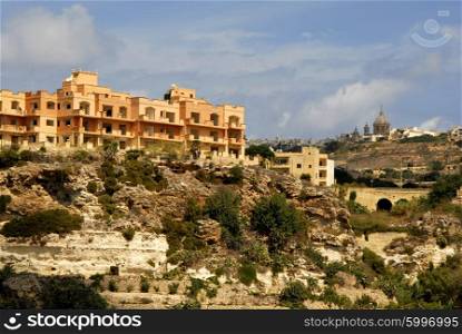 coastal architecture of gozo island in malta