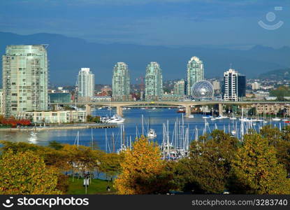 Coastal living in False Creek Vancouver B.C. Canada.