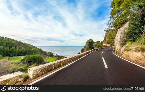 Coastal Road at the South Coast of Mallorca Spain