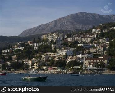 Coastal town, Erceg Novi, Bay of Kotor, Montenegro