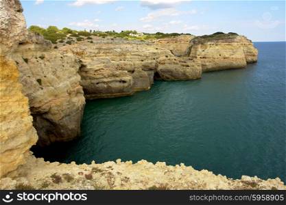 coastal view at algarve in the south of portugal