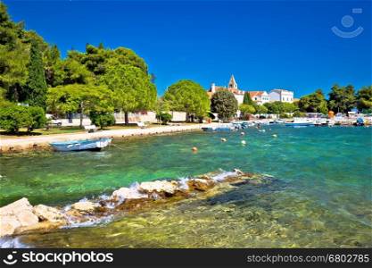 Coastal village of Sveti Filip I Jakov beach view, Dalmatia, Croatia