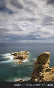 Coastal with rocks ,long exposure picture from Coasta Brava, Spain