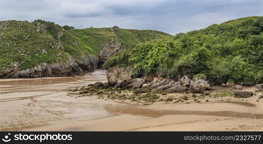 Coastline and Cliffs, Beach of Poo, Protrected Landscape of the Oriental Coast of Asturias, Poo, Llanes, Asturias, Spain, Europe
