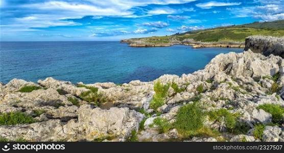 Coastline and Cliffs, Beach of Toro, Llanes, Asturias, Spain, Europe