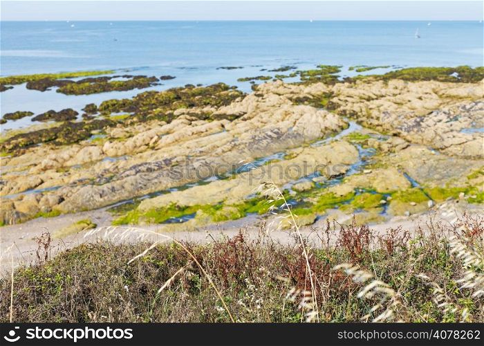 coastline of Atlantic ocean near Piriac-sur-Mer town on Guerande Peninsula, France