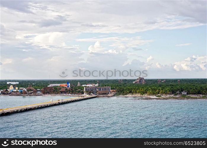 Coastline of Costa Maya near the Cruise ship port. Coastline of Costa Maya