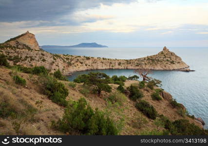 "coastline of "Novyj Svit" reserve (Crimea, Ukraine, "Capchik Cape" on background)"