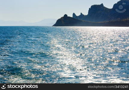 "coastline of "Novyj Svit" reserve (Crimea, Ukraine, "Capchik Cape" on background)"