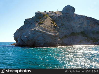 "coastline of "Novyj Svit" reserve (Crimea, Ukraine, "Capchik Cape" on background)"