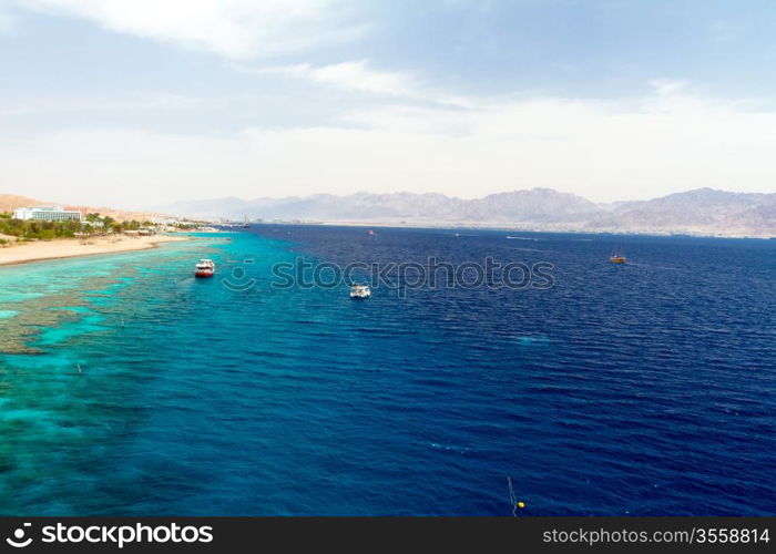 Coastline of Red sea from coral reef