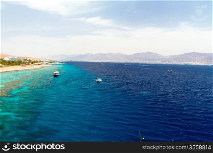 Coastline of Red sea from coral reef