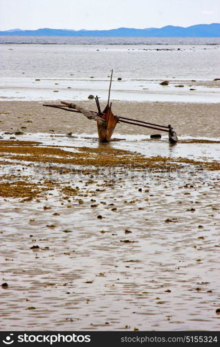 coastline river in the blue lagoon relax and bush in madagascar nosy iranja