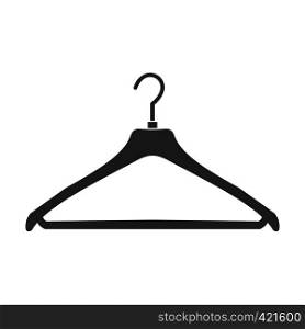 Coat hanger black simple icon isolated on white background. Coat hanger icon