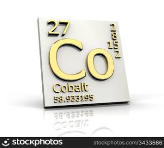 Cobalt form Periodic Table of Elements - 3d made