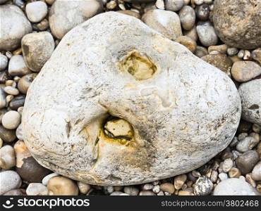 cobble and pebble on english channel beach of Eretrat cote d&rsquo;albatre, France