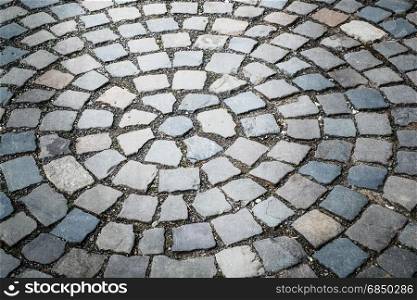 Cobble stone brick road abstract background