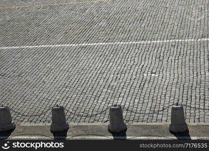 Cobblestone pavement background.