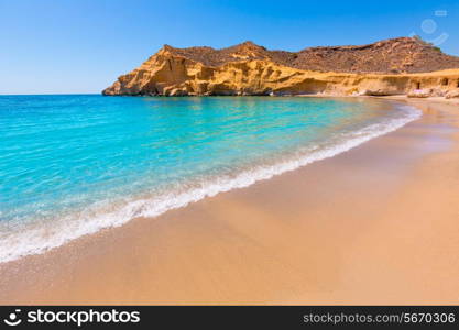 Cocedores beach in Murcia near Aguilas at Mediterranean sea of spain