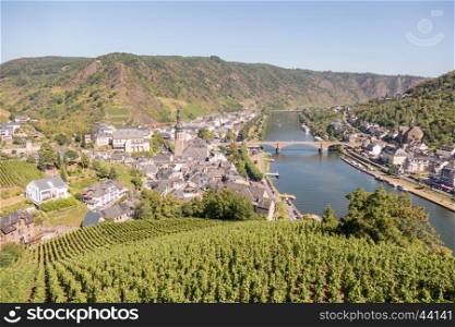 Cochem with river Mosel in Germany.