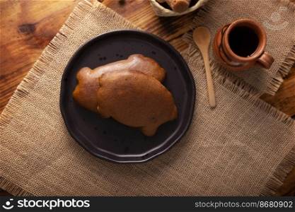 Cochinitos de Piloncillo. Also called Cochinitos, Cerditos or Chichimbres. Traditional Mexican sweet bread with pig shape, usually eaten with pot coffee or hot chocolate.