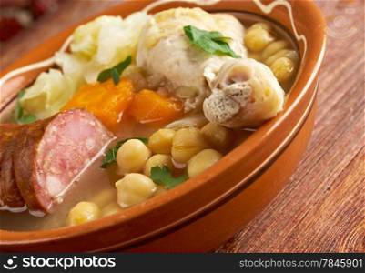 ""Cocido " Madrilene Stew. particularly in the central and northern regions of Spain"
