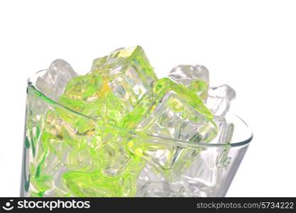 cocktail and ice cubes on white background&#xA;&#xA;