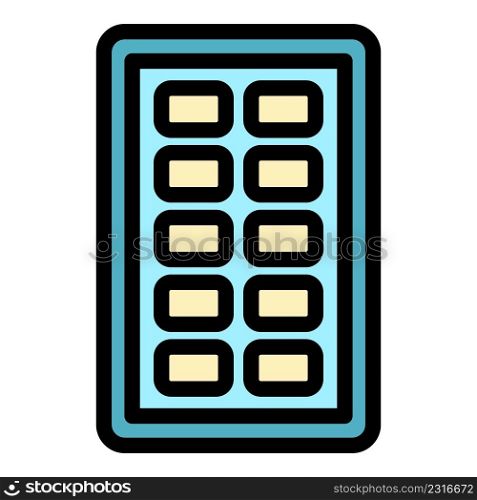 Cocktail ice trays icon. Outline cocktail ice trays vector icon color flat isolated. Cocktail ice trays icon color outline vector