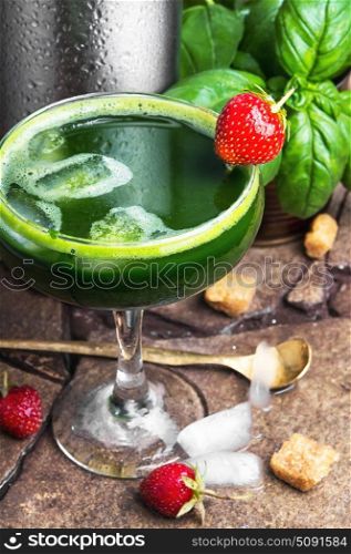 cocktail with basil
