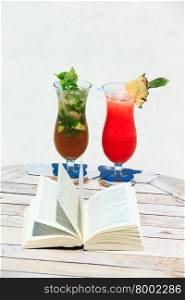 cocktail with blur beach on background&#xA;&#xA;