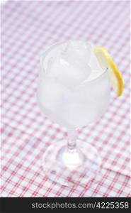 cocktail with ice and lemon