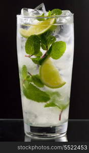 cocktail with lime and mint