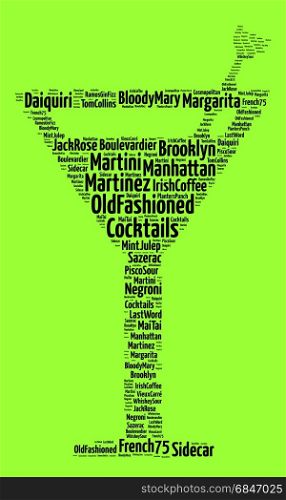 Cocktails everyone should know word cloud concept. Cocktails everyone should know