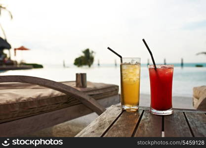 Cocktails near the swimming pool